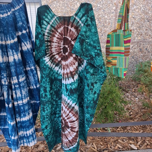 Robe caftan femme maxi tie-dye