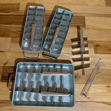 Lot of 3 Vintage Frigidaire Quickube Ice Cube Tray Metal Quick Release & Extras