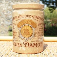 Antique Julien Damoy Paris Polychrome Patinated Jam Advertising Jar