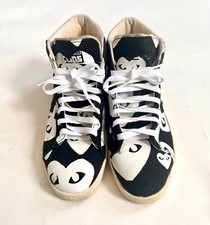 Converse Comme des Garcons Chuck 70 High Sz 9 Men 10.5 Women Black White Hearts