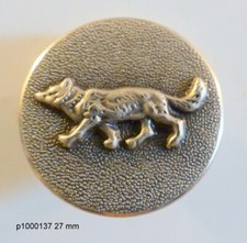 27mm BUTTON: HUNTING/VENERIE WOLF silver