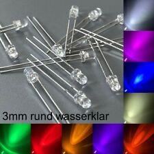 3mm LEDs round water clear all colors incl. resistors light-emitting diodes LED 3mm -