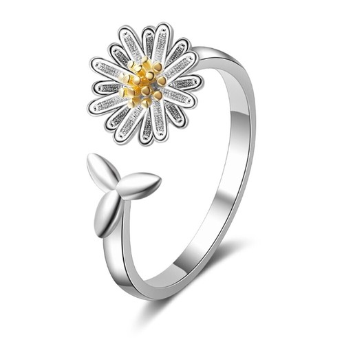 Bague femme fleur - 🌼, argent