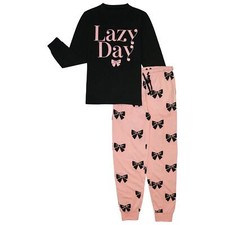 Pyjama pour Femmes Paresseux Jour Imprimé Manches Longues Haut & Bas Salon Suit