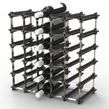 Casier à vin inox range-bouteilles étagère porte-bouteilles pour 30 bouteilles