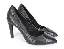 Diesel Femmes Noir Texturé Bout Pointu Talon Haut Chaussures EU39 Classic Style