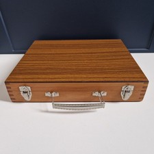 Ancienne Boîte Mallette En Bois Dessus Formica ? Vintage Rétro Collection 
