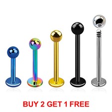 Labret Monroe Bars Lip Tragus Stud Ear Helix Cartilage Titanium Plated Piercing