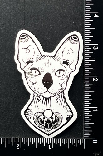 Sphynx cat tattood vinyl - cat,