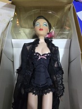16” Ashton Drake Gene Doll “Pin Up” Black Lacey Lingerie Robe Brunette 