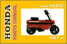 HONDA Parts Manual NCZ50 Motocompo 1981 1982 1983 on Spares Catalog List
