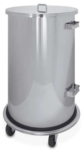 Poubelle inox avec couvercle