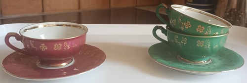 Tasses style bavaria rouge - tasses,