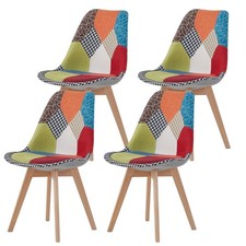 Lot de 4 Chaises en Patchwork