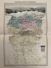OLD MAP - PROVINCE OF THE DEPARTMENT OF CONSTANTINE - ENGRAVINGS - 1889