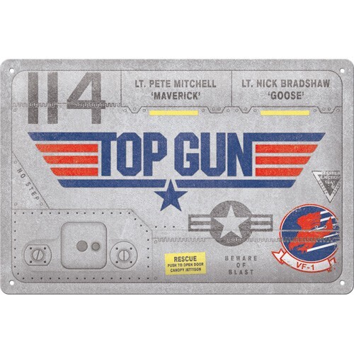 Plaque métal top gun fuselage - gun,