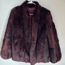 FOURRURE De Fur France Fur Jacket Reversible Burgundy Vintage Elegant Punk