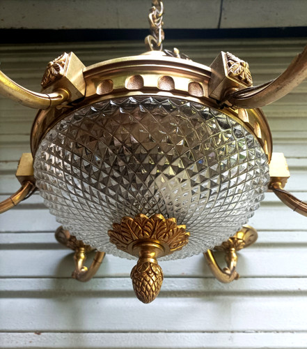 Exceptionnel lustre bronze - , à