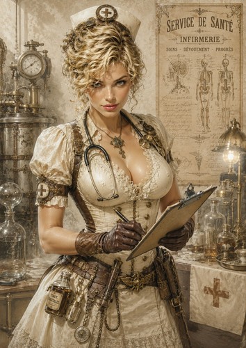 Photo infirmière steampunk - a4,