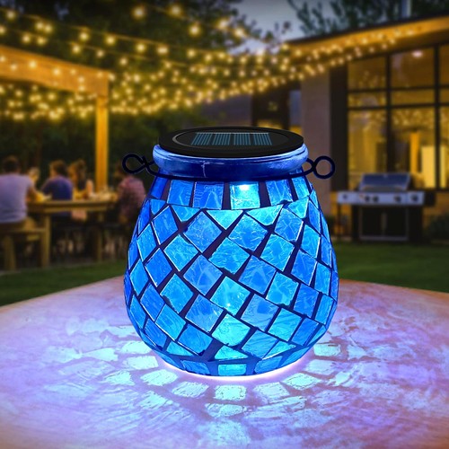 1pcs lampe solaire mosaïque - 1pcs,