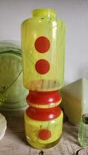 Rare Jan Gabrhel Art Glass Clown Vase - Ceske Chlumy Exbor 1976 - Yellow & Red