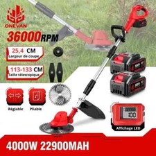 Débroussailleuse Electrique Sans Fil Puissante 4000W, 36000 tr/min 2 Batteries
