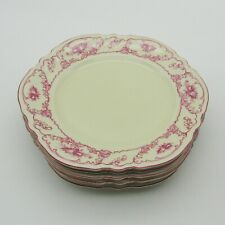 Rosenthal Germany. 6 porcelain flat plates pink flower decor D 2636