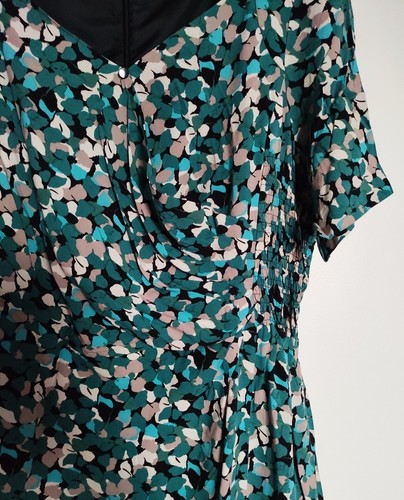 Robe fleurie drapee taille - -,