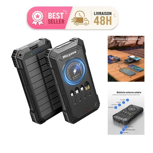 Batterie externe solaire - batterie,