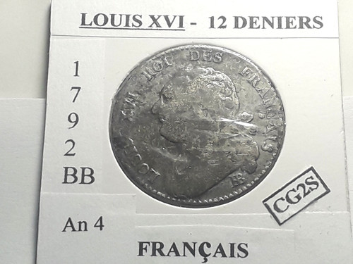 Louis xvi deniers 1792 bb - louis, 12