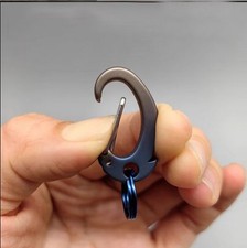 1 PC Small Titanium Alloy Carabiner Spring Snap Hook Clip w/ Keyring Key Holder