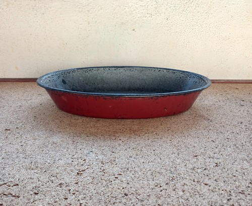 Ancien plat four émaillé - plat, à