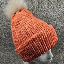 Hat Beanie Toque Toboggan Orange Winter  Pom Pom Warm Handmade Size M/L Handmade