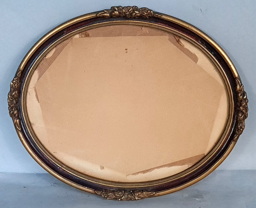 Cadre ancien ovale verre - cadre,