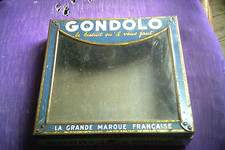 Très ancienne grande boite en fer lithographiée.Biscuits GONDOLO