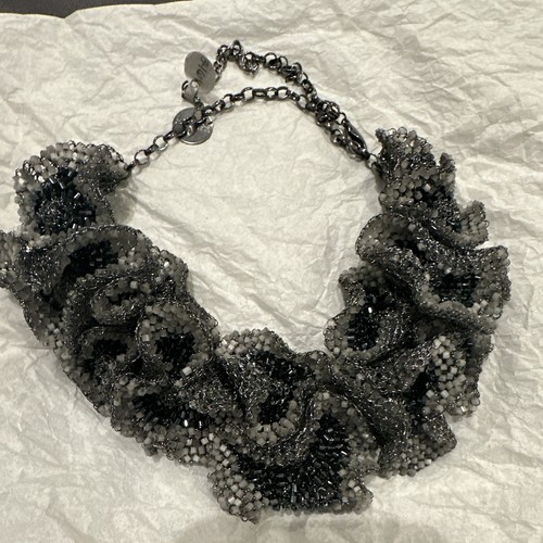 Collier plastron noir gris - noir,