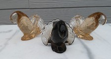 3 oiseaux, tourterelles, verre pressé moulé vers1930 , Verlys ?