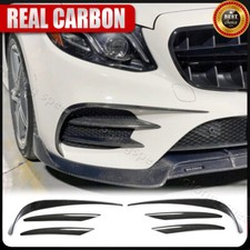 Real Carbon Fiber Front Bumper Splitter Canard Fins For Benz W213 E400 E43 17-19