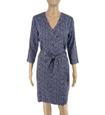 Gant Femme Bleu Drapé Twill Robe À Manches 3/4 Taille EU 36 UK 10 US 6