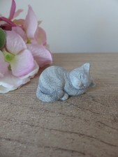 Figurine miniature chat gris