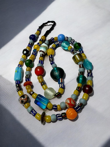 Collier perles verre - de, de