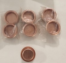  Lot de 6 poignées encastrées rondes  fini cuivre pour porte coulissante 1 po