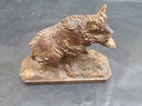 Sanglier sculpture bois - , forêt