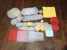 Large Tupperware Lot of Lids Various Sizes and Shapes 60 Pcs