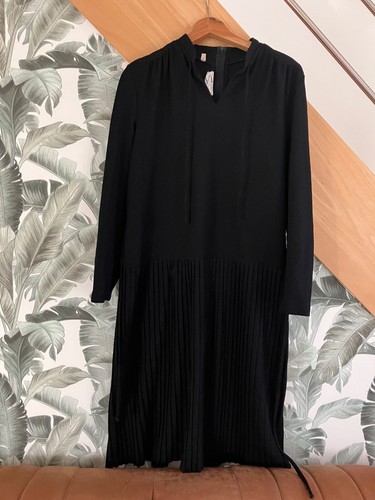 Vintage robe noire - noire, plissée