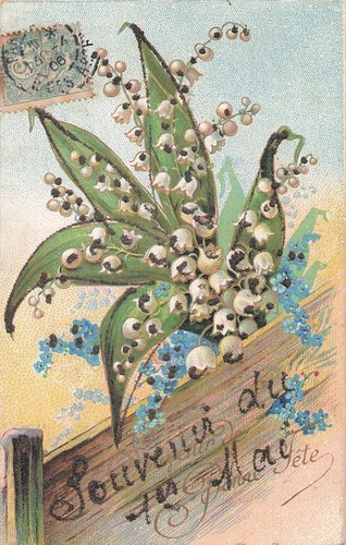 Illustree paillettes bonne - cp,