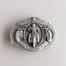 Antique Brushed Silver Rider Biker Belt Buckle Gurtelschnalle Boucle de ceinture