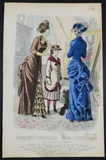 Mode Fashion Estampe Magasin des Demoiselles Toilette de Ville et de Visite 1881