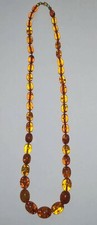 Antique amber bakelite necklace L: 54 cm 28.4gr