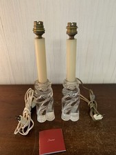 Pair of Aladdin Model Electrified Baccarat Crystal Lamp Feet